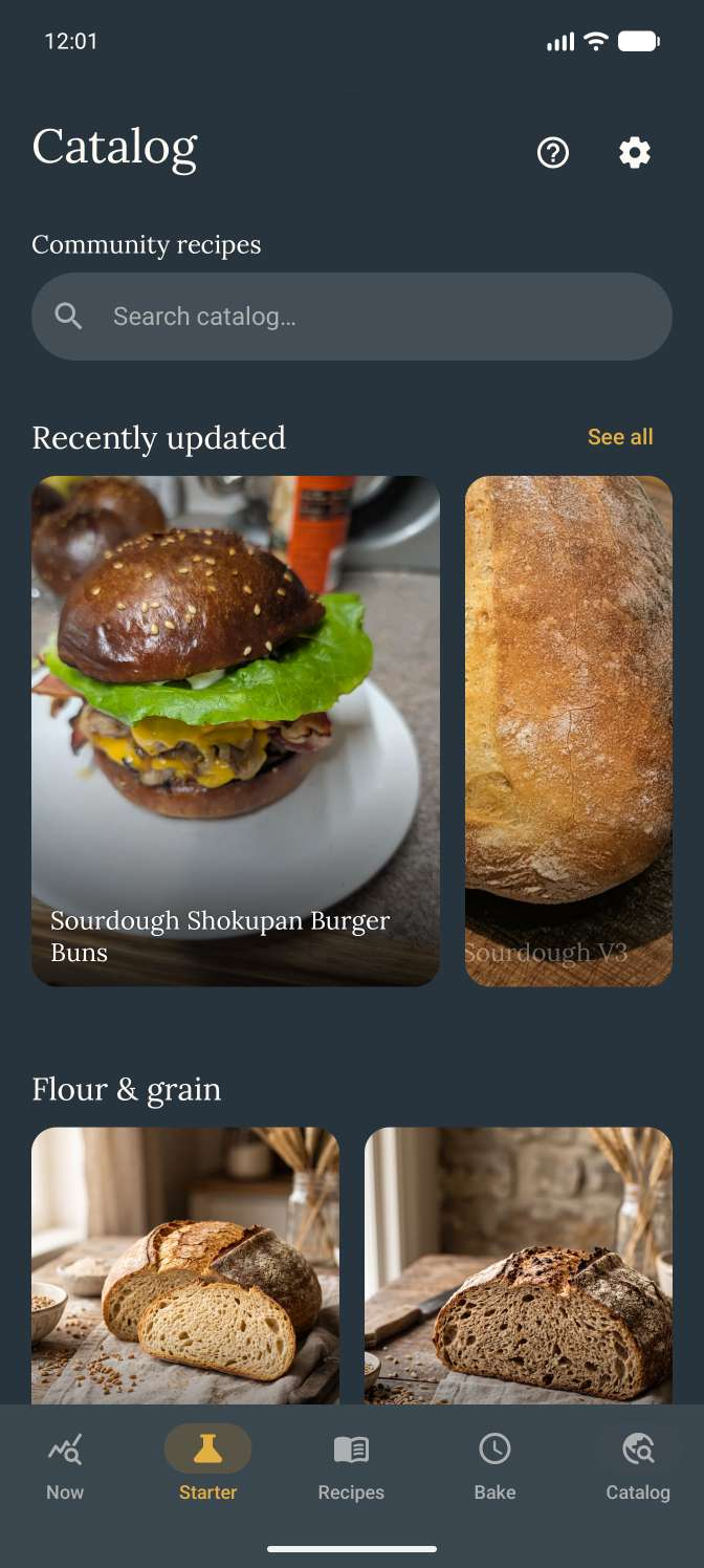Catalog screen