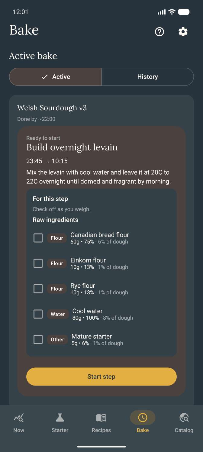 BreadKit live bake screen